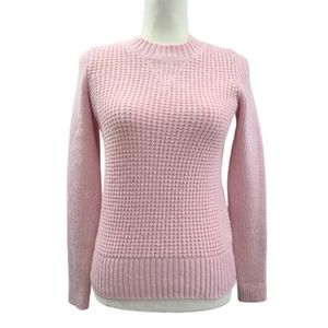 Lucky Brand Pink Waffle Knit Crewneck Sweater XS